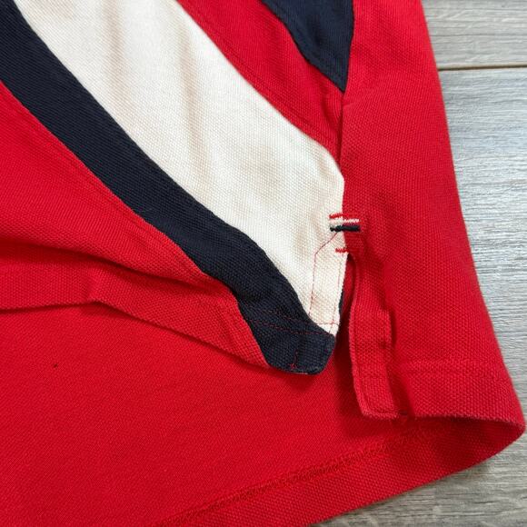 Vtg Tommy Hilifger Pique Polo Shirt Size L Campus Preppy Diagonal Stripe Y2K 90s - Picture 9 of 16